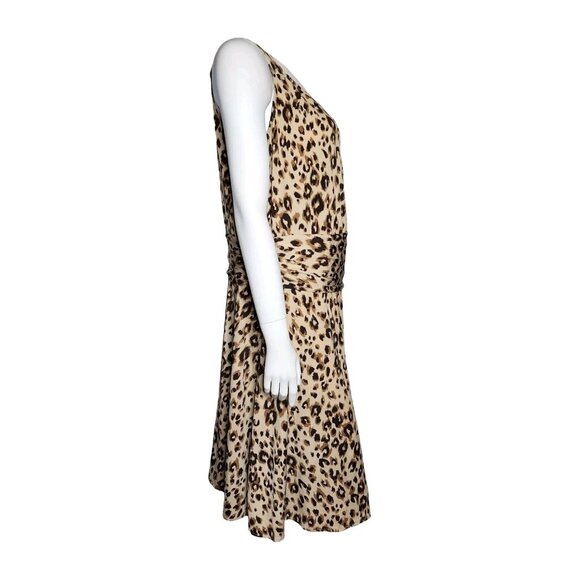 JESSICA LONDON Brown Tan Animal Print Pullover Sleeveless Dress Womens Size 16 - Picture 4 of 6